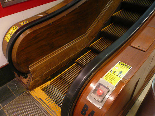  Macy*s wooden escalator New York City 